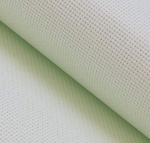 19" x 28" 14CT Counted Cotton Aida Cloth Cross Stitch Fabric (Light Green) - color: Light Green