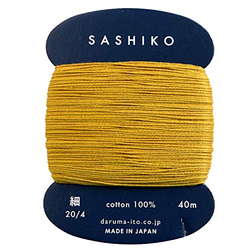 Yokota Daruma Sashiko Thread Single and Variegated Color (Brown Gold, Thin 40M Card) - color: Brown gold