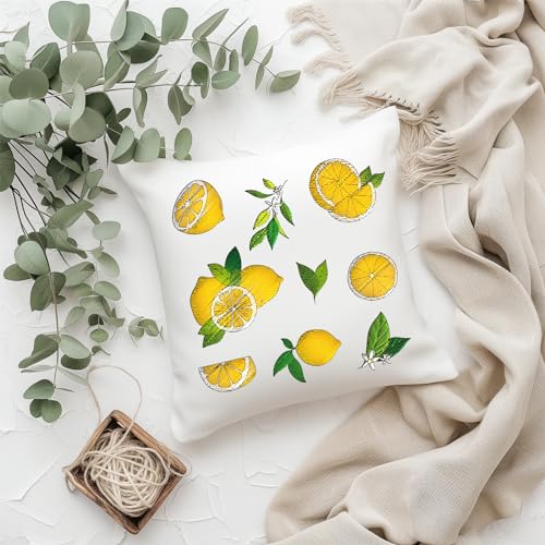 Peacoblue Lemon Stick and Stitch Embroidery Patterns, Water Soluble - color: Lemon