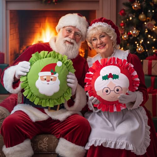 Weysat 6 Sets Christmas DIY Tie Pillow Craft Kit Mr&mrs Claus Design - style: Christmas