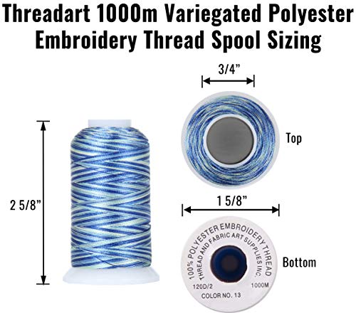ThreadArt Polyester Machine Embroidery Thread, 1000M 40wt, Sunrise - color: Sunrise