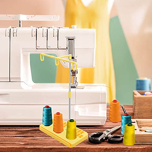 Vuzvuv 2 Pack Thread Holders, Embroidery & Sewing Machine Organizer, 3 Spool Thread Rack, Suitable for Beginners & Adults, White-Yellow - color: White-Yellow