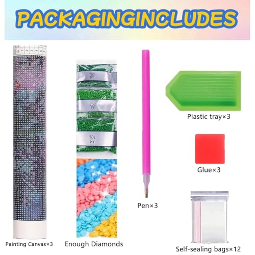 Dugsmgd 3 Pack Jesus Diamond Art Kits for Adults, Diamond Painting 12x16in - color: 3 Pack Jesus