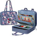 FINPAC Sewing and Craft Supplies Storage Tote Bag with Clear Pockets - color: Blooming Hibiscus