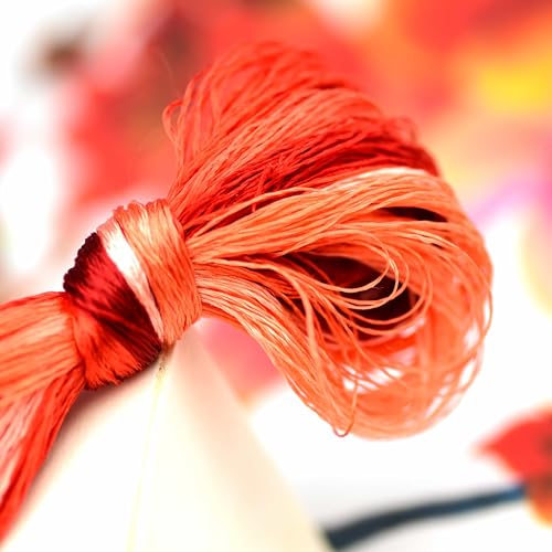 Natural Silk Thread for Embroidery, 7 Vibrant Colors, 110m Each, Handmade Silk Floss（07） - color: 07
