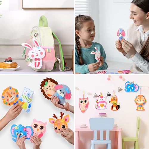 Sewing Kit for Kids, 10 Easy DIY Project of Stuffed Animal with Instruction - color: animal dolls felt sewing kits