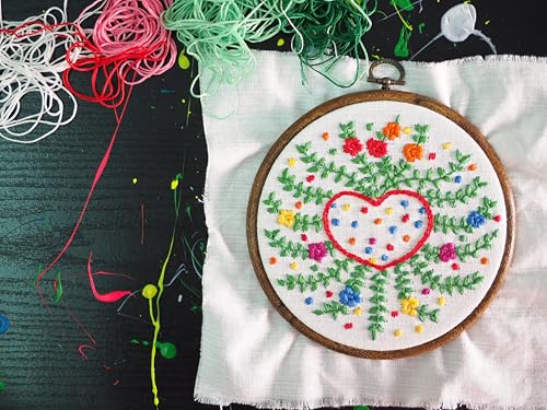 Embroidery Hoop Frames by Celley, Vintage Faux Wood Design, 4 Pcs (5.9 Inches)
