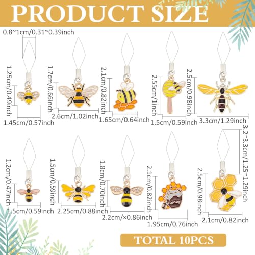 MAYJOYDIY 10 Pcs Bees Theme Needles Threader, 304 Stainless Steel Wire Loop DIY Needle Threader Hand Machine Sewing Tool Sewing Thread DIY Tools with Alloy Enamel Pendants and Box for Sewing Crafting - color: Bees