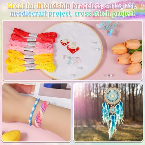 Paxcoo 447 Colors Embroidery Floss Cross Stitch Thread Friendship Bracelet Making String with Needles - color: 447 Colors