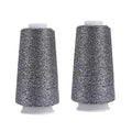 Truevalue 2 Balls Accessory Lurex Yarn, Shining Glitter Metallic Knitting-in Yarn, Sparkle Thread for Knitting and Crochet Sweater Shawl 5000 Yards (Grey Glitter) - color: Grey Glitter