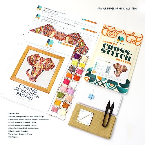 Yosemite National Park CS420-2 - Counted Cross Stitch KIT#2. Set of Threads, Needles, AIDA Fabric, Needle Threader, Embroidery Clippers and Printed Color Pattern Inside. - size: Cross Stitch KIT #2
