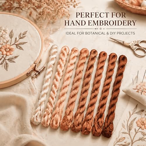 Natural 100% Silk Thread, Handmade Embroidery Thread Silk Floss 8 Colors 110m Each (100) - color: 100