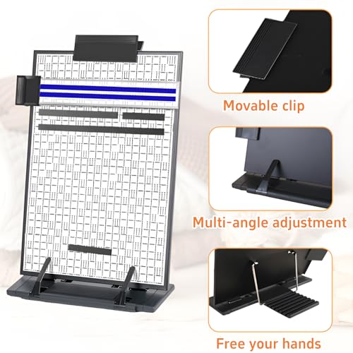 Knitting Pattern Holder with 4 Replacement Black Magnets, Knitting Chart Keeper Cross Stitch Pattern Holder for Crochet, Cross Stitch Supplies & Accessories, 12.2" L x 9.21" W - size: 12.2" L x 9.21" W