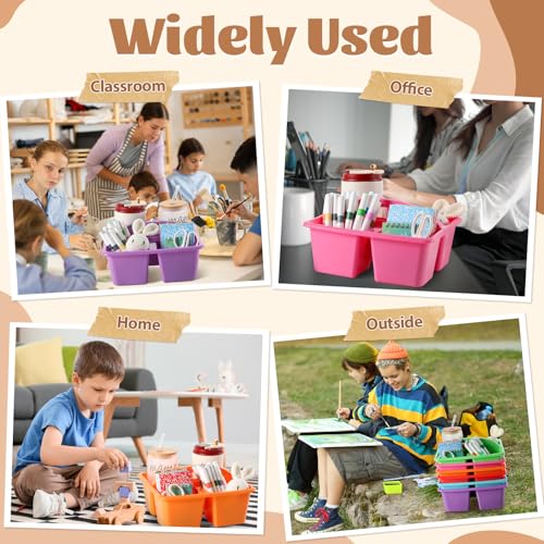 6 Pack Plastic Classroom Organizer Caddy with Handle, Classic - color: Classic