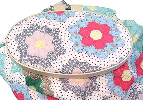 Frank A. Edmunds 5915 Embroidery Wood 9in x 15in Oval Quilt Hoop-9"X15", 4"