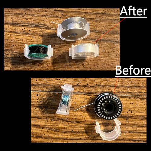 ZhXu Shuo 100pcs Clear White Sewing Bobbin Small Clips Bobbin Holder Clips Thread Clamps Sewing Tool for Thread Spool Organizing (Clea - color: Clear