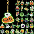 WILLBOND 30 Pcs Glow in Dark Halloween Diamond Art Keychain Ornaments - color: Glowing