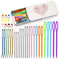 FTEVEN 36PCS Plastic Needles, Large Eye Plastic Yarn Needles Blunt - color: Mixed, size: 36Pcs