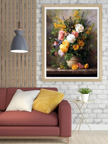 Moohue 14 ct Counted Cross Stitch Kits for Adults Flowers Cross Stitch Patterns Stamped Printed Cross Stitch Kits (Flowers 13) - color: Flowers 13