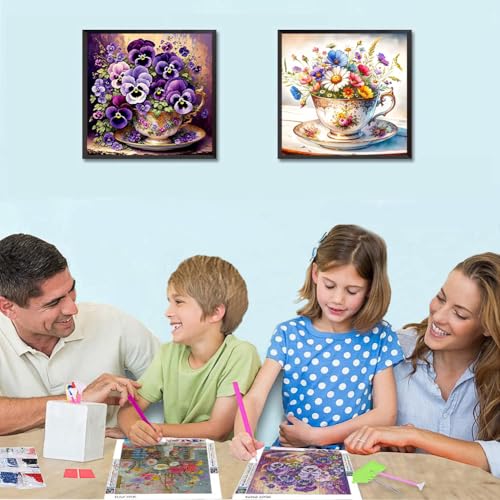 NEGEKFKX 3 Pack Flower Cross-Stitch Kits for Adults Beginners - color: Diamond painting-3pack-6