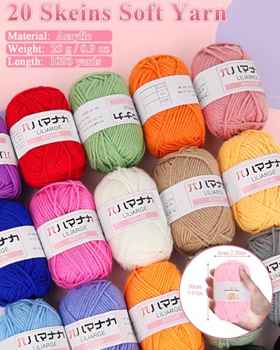 Aeelike Crochet Kit for Beginners Adults, Complete Yarn Kit, Pink - color: Light Pink