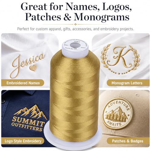 Simthread Embroidery Machine Thread 5000M 40WT Polyester, Brass 328 - color: Brass328