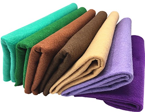 Misscrafts 7pcs 18" X 18" 1.4mm Thick Soft Felt Nonwoven Fabric Sheet Pack DIY Craft Patchwork Sewing Squares Assorted Colors(Autumn) - color: Autumn