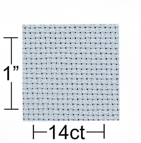 Essentials By Leisure Arts Aida Cloth, 14 Count, Barely Blue Cross Stitch Fabric, Embroidery Fabric, Cross Stitch Supplies for Crafting, Stitching, and Sewing Projects 30X36