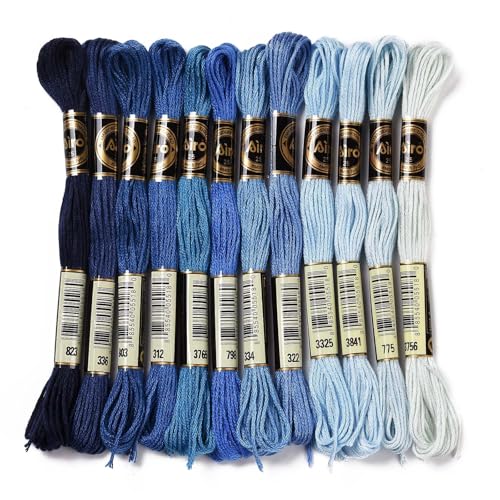 12 Skeins 105 Yds Embroidery Floss Bulk, Variegated Floss, 6 Strands Polyester for Friendship Bracelet Cross Stitch Jewelry Making Craft (Summer) - color: Summer