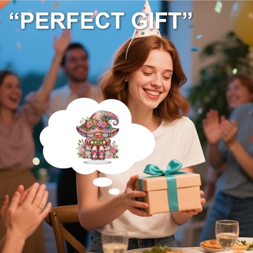 POETRYDRAW Diamond Art Ornament Desktop Kit Christmas, Stand Up Diamonds Painting Ornament for Adults, 5D DIY Special Diamond Gem Craft Tabletop Placement Board Kit - color: Christmas