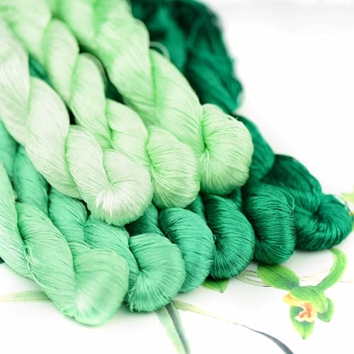 Natural 100% Silk Thread, Handmade Embroidery Thread Silk Floss 9 Colors 110m Each (16) - color: 16
