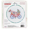 Dimensions Holiday Bicycle Embroidery Kit, 6" D, Multicolor 5 - color: White Printed Fabric,