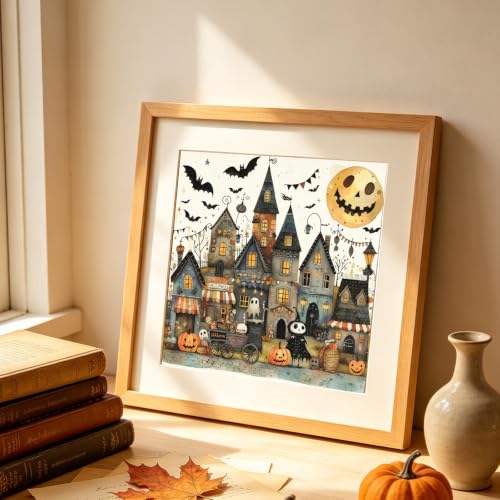 5D Halloween Town Diamond Painting Kits for Adults, Diamond Art Kits - color: KM1186-1