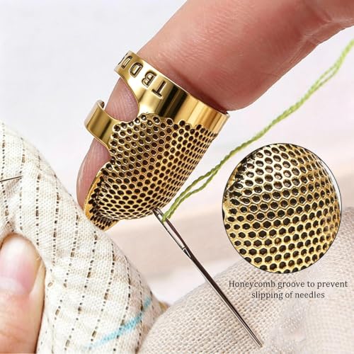 2 Pcs Metal Sewing Thimble for Hand Sewing Finger Protector