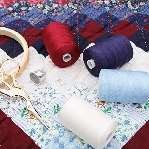 ThreadArt Cotton Quilting Thread Set, 10 White Spools - color: 10 WHITE SPOOLS