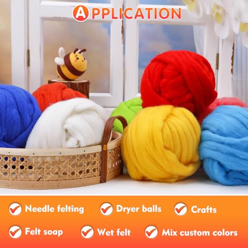 3.53oz Needle Felting Wool Roving for Needle Felting Dark Blue Felting Wool - color: dark blue