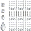 Jishi 30pk Christmas Tree Decoration Crystal Christmas Ornaments Balls, Hanging Clear Plastic Acrylic Ball Ornaments for Christmas Tree, Ball Drop Pendant w/Crystal Beads, Holiday Decor Party Supplies - style: Waterdrop