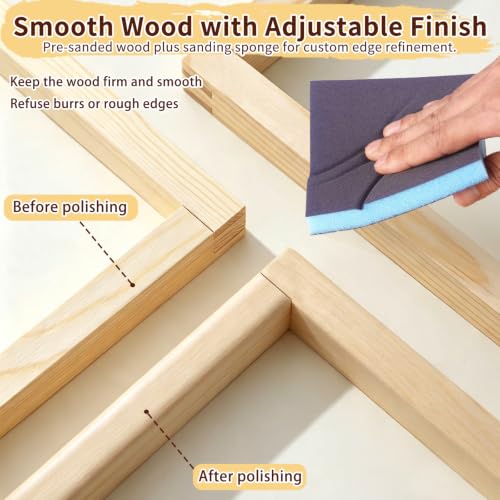 RDSPTBEK 12-Pc Needlepoint Stretcher Bars Kit for Needlework & Embroidery - color: Wood-6,8,10,12,14,16Inch 12pcs