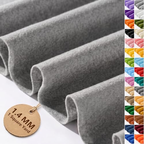 Dark Gray Soft Felt Sheet 36'' X 36'', 1.4mm Felt Fabric Sheet for Crafts - color: Dark Gray