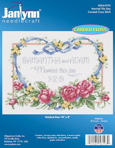 Janlynn 056-0193 Cross Stitch Kit, 8-Inch by 10-Inch, Married This Day , White