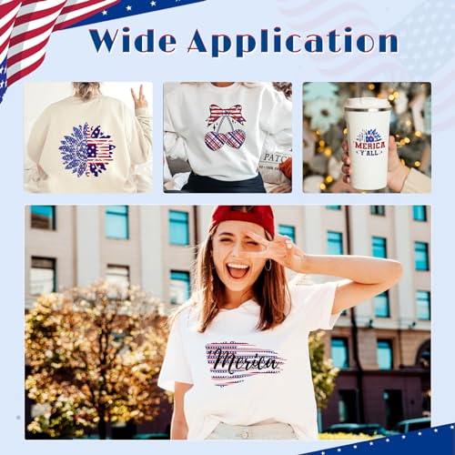 American Flag Sublimation Transfer Ink Paper - 12 Sheets 12"x10" 4th of July Flag Sublimation Transfer Paper for Tumblers and Mugs DIY Sublimation Transfer Sheets Compatible with Cricut - color: Blue-12