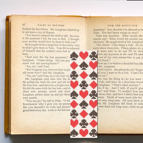 FREEBLOSS 6 Set Cross Stitch Bookmarks Kit Poker Stamped Cross Stitch Kit DIY Embroidery Bookmark Set with Instruction for Adults Beginners Gift for Reading Enthusiasts 8 * 2.4inch 11CT - style: Playing Cards
