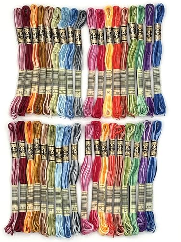 DMC Embroidery Floss Pack - Variegated - 8.7 Yards - 36 skeins - color: Assorted, size: 8.7 Yards (36 skeins)