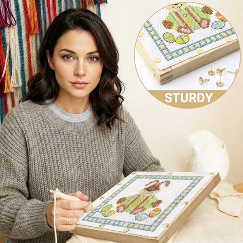 3 Sets Needlepoint Stretcher Bars for Needlework with 40 Tacks, 6 Sizes 12 Pcs Wooden Canvas Stretcher Bars Needlepoint Frame Set Art Supplies for Needlework Embroidery, Embroidery Enthusiasts's Gifts - size: 15/20/25/30/35/40cm*2