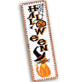 Povitrulya Halloween Cross Stitch Bookmark Kit 'Red Cat in Witch Hat' - color: Red Cat in Witch Hat