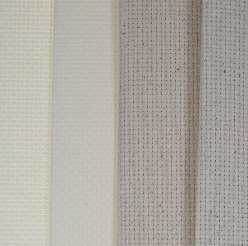 KCS 4 pc of 12" x 18"(30cmx45cm) 14CT Counted Cotton Aida Cloth Cross Stitch Fabric (Antique White+Oatmeal) - color: Antique White+oatmeal