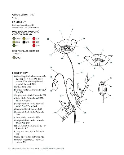 Embroidering Plants and Flowers for Beginners: 33 Plants to Stitch (Landauer) Ready-to-Use Embroidery Patterns Inspired by Nature, with Diagrams, Photos, a Stitch Guide, and Thread Suggestions
