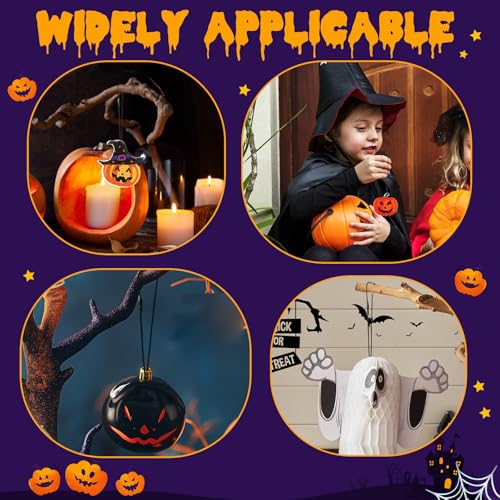 FEBSNOW 500Pcs Halloween Ornament Hangers, Black Hanging String with Snap - color: Black