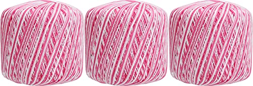 ThreadArt 100% Cotton Crochet Thread Size 10, 3 Ball Pack, Variegated Roses - color: VARIEGATED ROSES, size: SIZE 10 - 3 PACK
