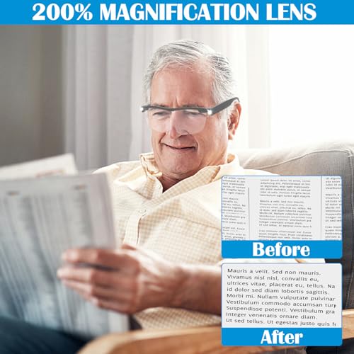 Magnifying Glasses with Light, 200% Magnification, USB Rechargeable - color: Gray